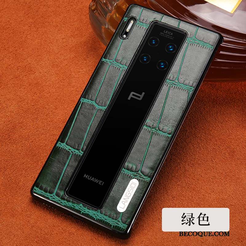 Huawei Mate 30 Rs Coque Luxe Tout Compris Personnalisé Cuir Vert Business