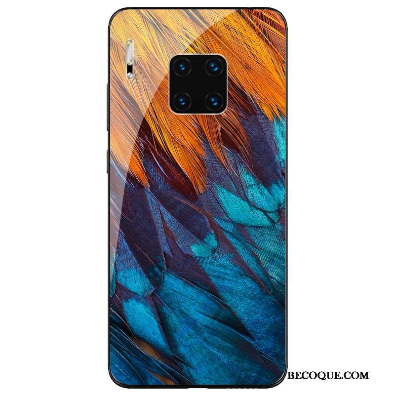 Huawei Mate 30 Rs Silicone Personnalité Incassable Verre Coque De Téléphone Bleu