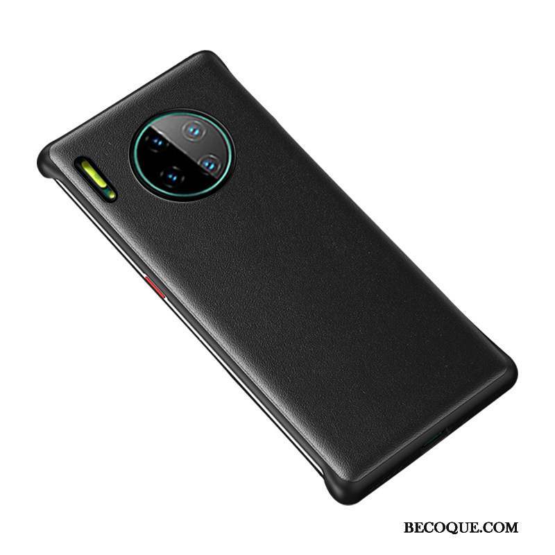 Huawei Mate 30 Tout Compris Border Noir Coque Cuir Véritable De Téléphone