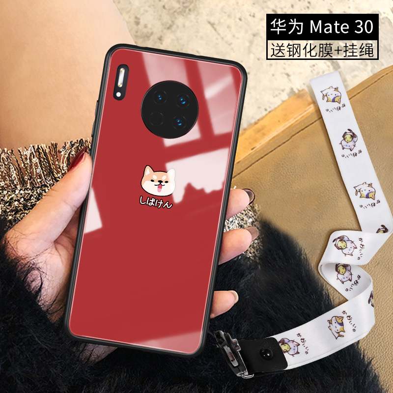 Huawei Mate 30 Verre Coque De Téléphone Membrane Silicone Tempérer Personnalité