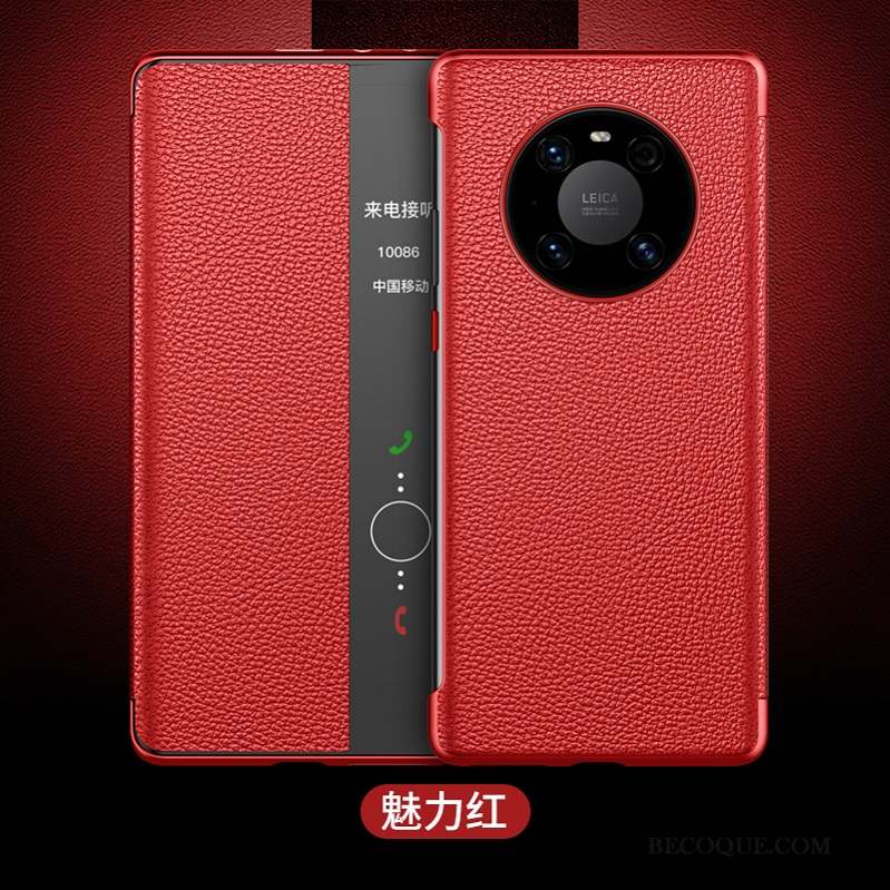 Huawei Mate 40 Business Coque De Téléphone Cuir Véritable Protection Étui Incassable