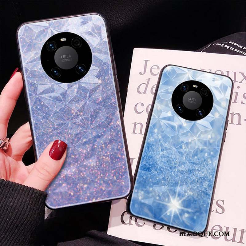 Huawei Mate 40 Coque Losange Violet De Téléphone Modèle Fleurie Tendance