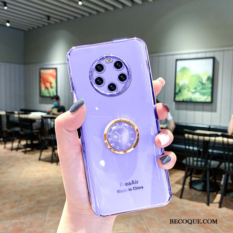 Huawei Mate 40 Pro+ Coque Dessin Animé Housse Violet Nouveau Silicone Anneau