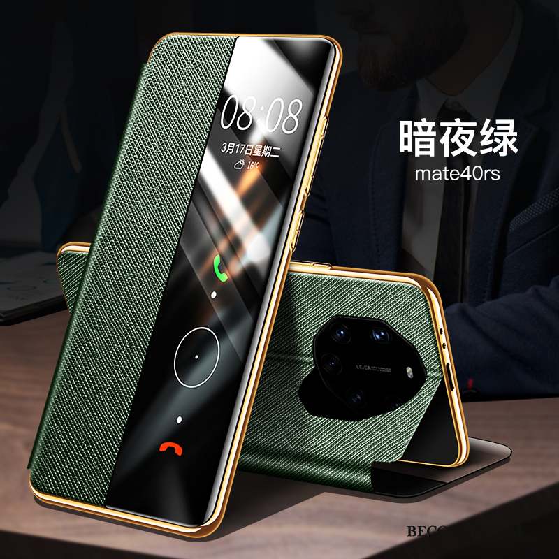 Huawei Mate 40 Rs Incassable Étui Protection Cuir Véritable Tout Compris Coque De Téléphone