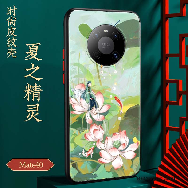 Huawei Mate 40 Style Chinois Tout Compris Vert Créatif Coque Étui