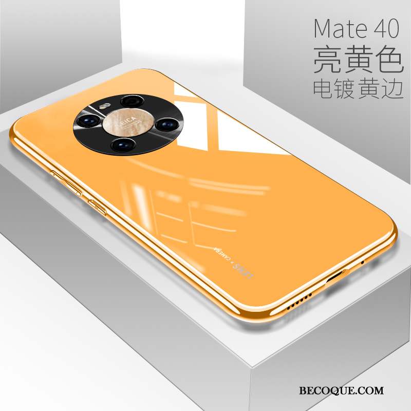 Huawei Mate 40 Étui Incassable Tout Compris Net Rouge Coque De Téléphone Jaune