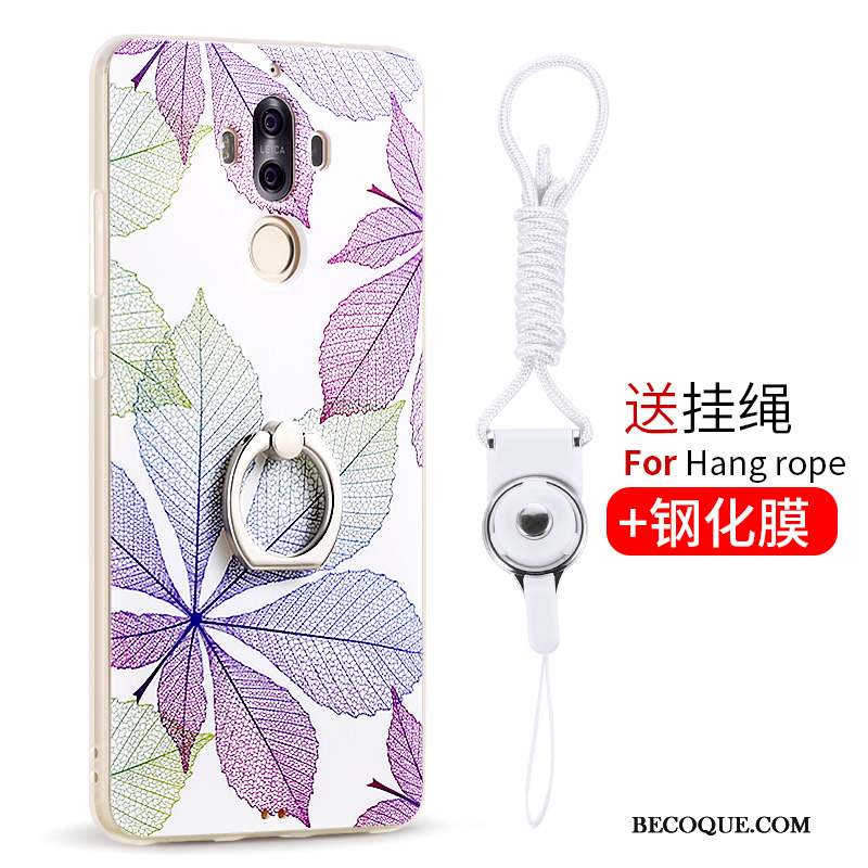 Huawei Mate 9 Coque Anneau Personnalité Silicone Boucle Violet Incassable