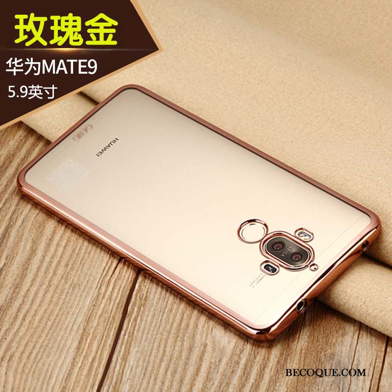 Huawei Mate 9 Coque De Téléphone Fluide Doux Rose Silicone Étui Tout Compris