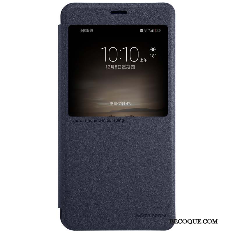 Huawei Mate 9 Coque De Téléphone Or Protection Bleu Housse Étui En Cuir