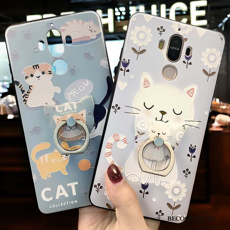 Huawei Mate 9 Coque Dessin Animé Tout Compris Silicone Charmant Frais Bleu Clair