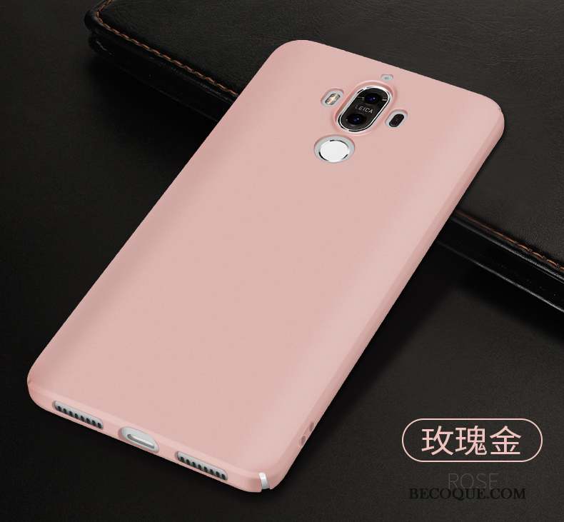 Huawei Mate 9 Coque Or Rose Tout Compris Délavé En Daim Incassable Étui Protection