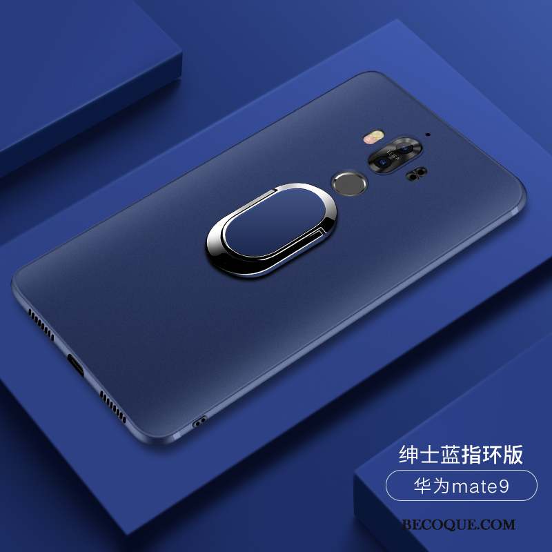 Huawei Mate 9 Délavé En Daim Fluide Doux Bleu Protection Coque De Téléphone Étui