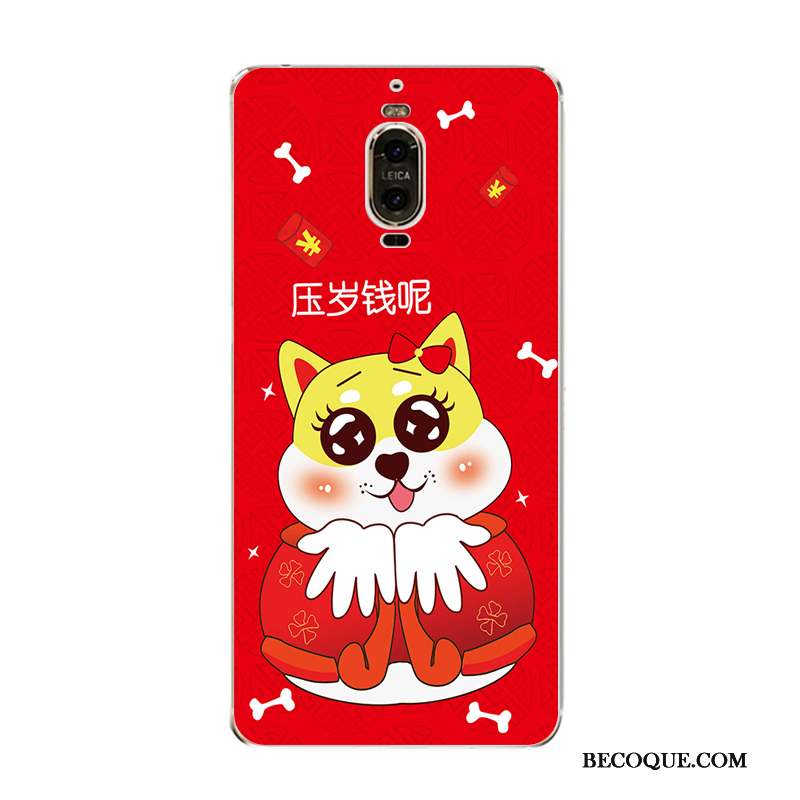 Huawei Mate 9 Pro Coque Amoureux Étui Super Mignon Fluide Doux Chiens Silicone