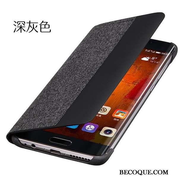Huawei Mate 9 Pro Coque De Téléphone Incassable Étui En Cuir Protection Téléphone Portable Gris