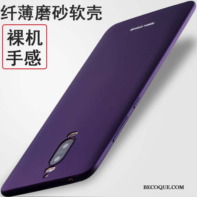 Huawei Mate 9 Pro Coque Violet Fluide Doux Silicone Très Mince Délavé En Daim Tout Compris