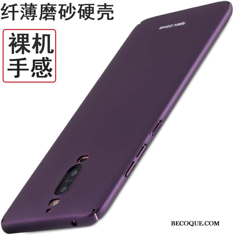 Huawei Mate 9 Pro Incassable Délavé En Daim Coque De Téléphone Étui Violet