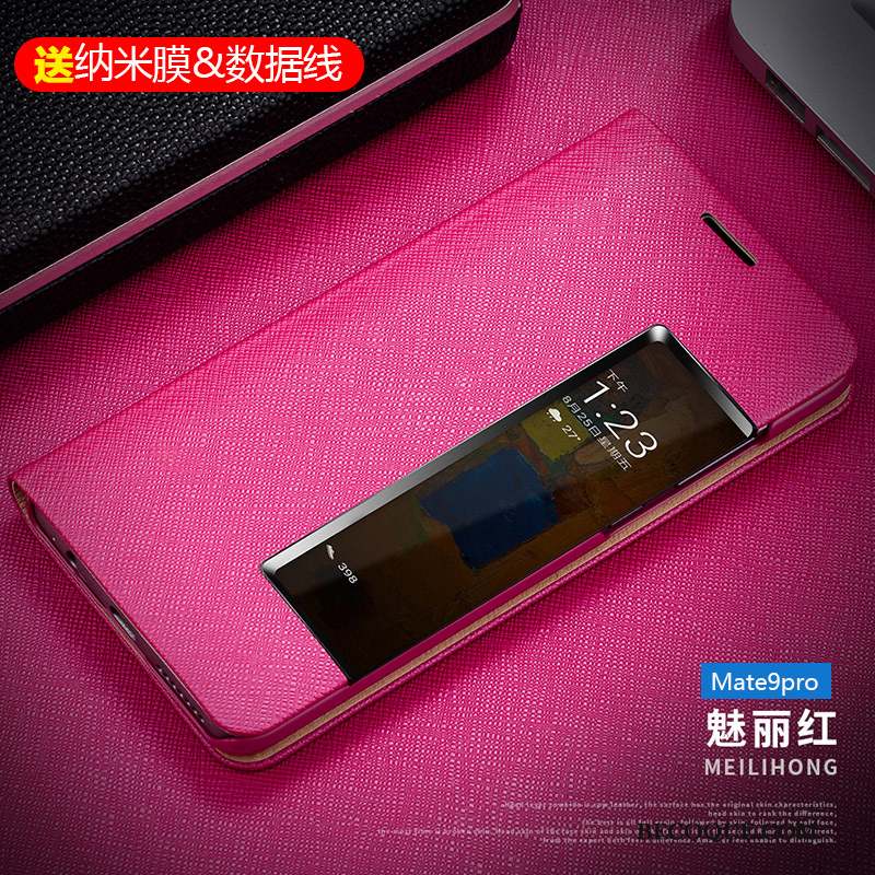 Huawei Mate 9 Pro Rouge Coque De Téléphone Protection Business Étui En Cuir Tout Compris