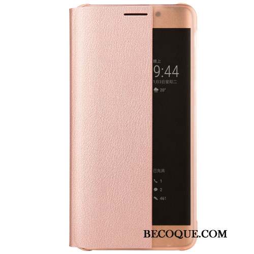Huawei Mate 9 Pro Étui En Cuir Coque De Téléphone Rose Clamshell Protection