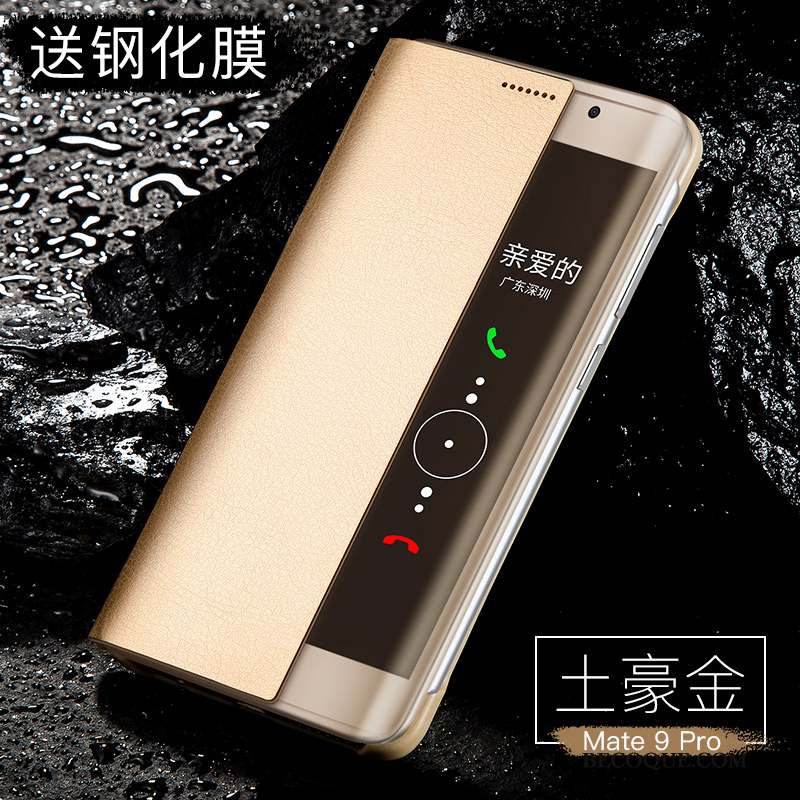 Huawei Mate 9 Pro Étui Étui En Cuir Tout Compris Protection Or Coque De Téléphone