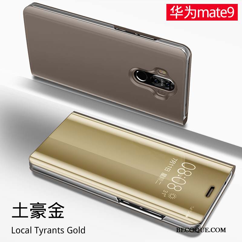 Huawei Mate 9 Étui En Cuir Or Incassable Protection Tout Compris Coque De Téléphone