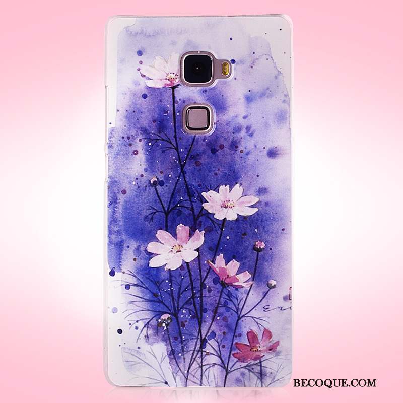 Huawei Mate S Difficile Peinture Violet Étui Coque Délavé En Daim