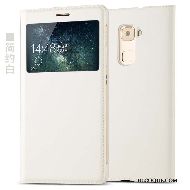 Huawei Mate S Protection Étui Blanc Étui En Cuir Clamshell Coque De Téléphone