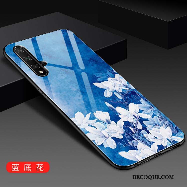 Huawei Nova 5t Coque Incassable Mode Verre Frais Bleu Tendance