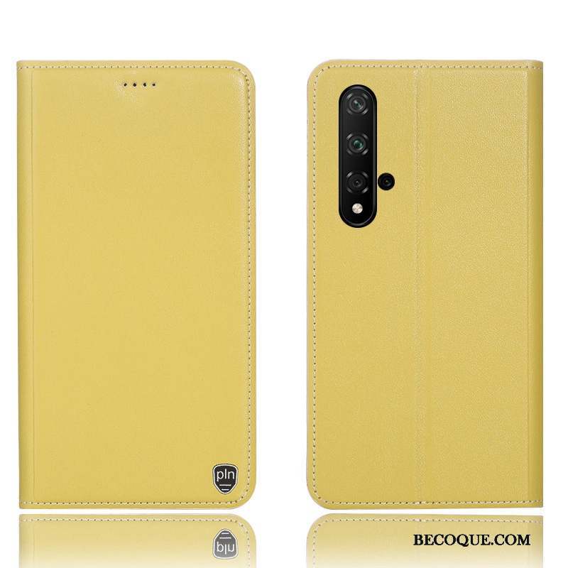 Huawei Nova 5t Coque Étui Incassable Housse Jaune Étui En Cuir Tout Compris