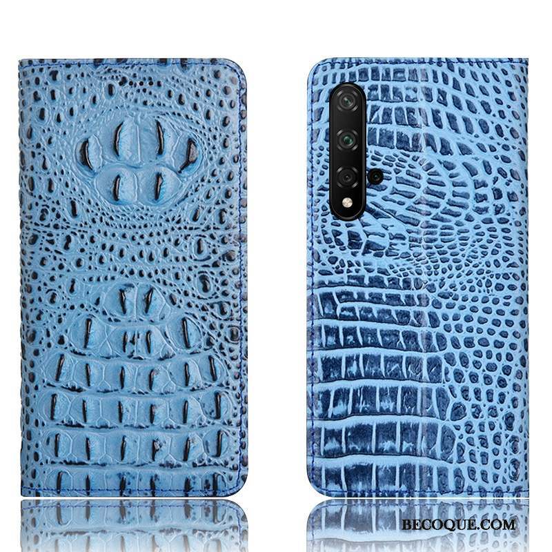 Huawei Nova 5t Étui Protection Tout Compris Étui En Cuir Coque De Téléphone Bleu