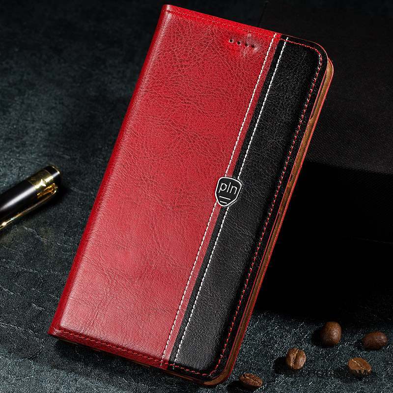 Huawei Nova Coque Téléphone Portable Housse Rouge Protection Étui Cuir Véritable