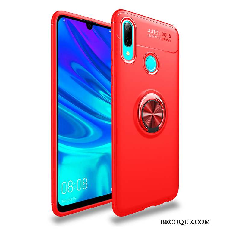 Huawei P Smart 2019 Anneau Rouge Silicone Étui Fluide Doux Coque De Téléphone