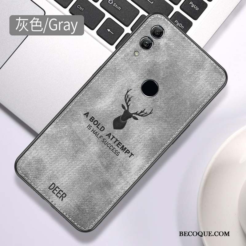 Huawei P Smart 2019 Coque Cerf Fluide Doux Incassable Gris Étui Modèle Fleurie