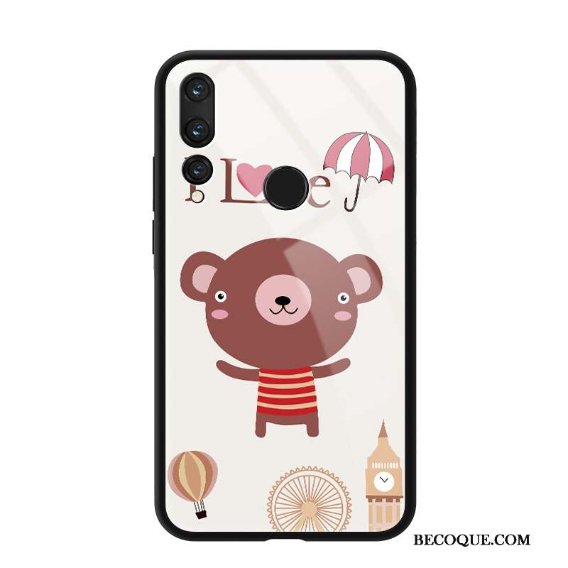 Huawei P Smart+ 2019 Coque De Téléphone Tout Compris Verre Fluide Doux Miroir Dessin Animé