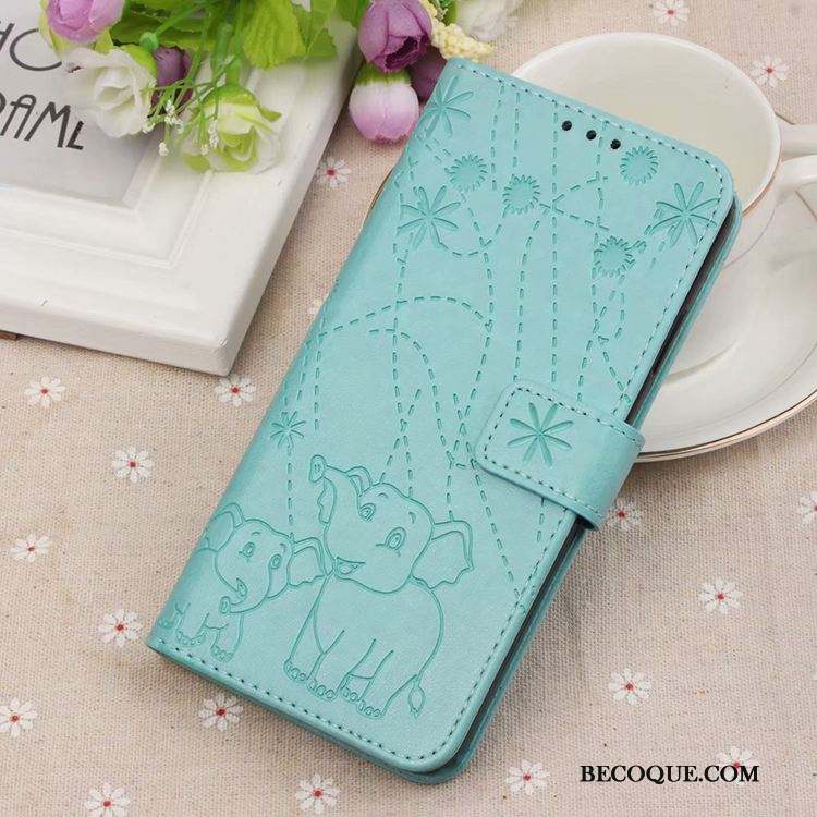 Huawei P Smart+ 2019 Coque De Téléphone Vert Étui En Cuir Clamshell