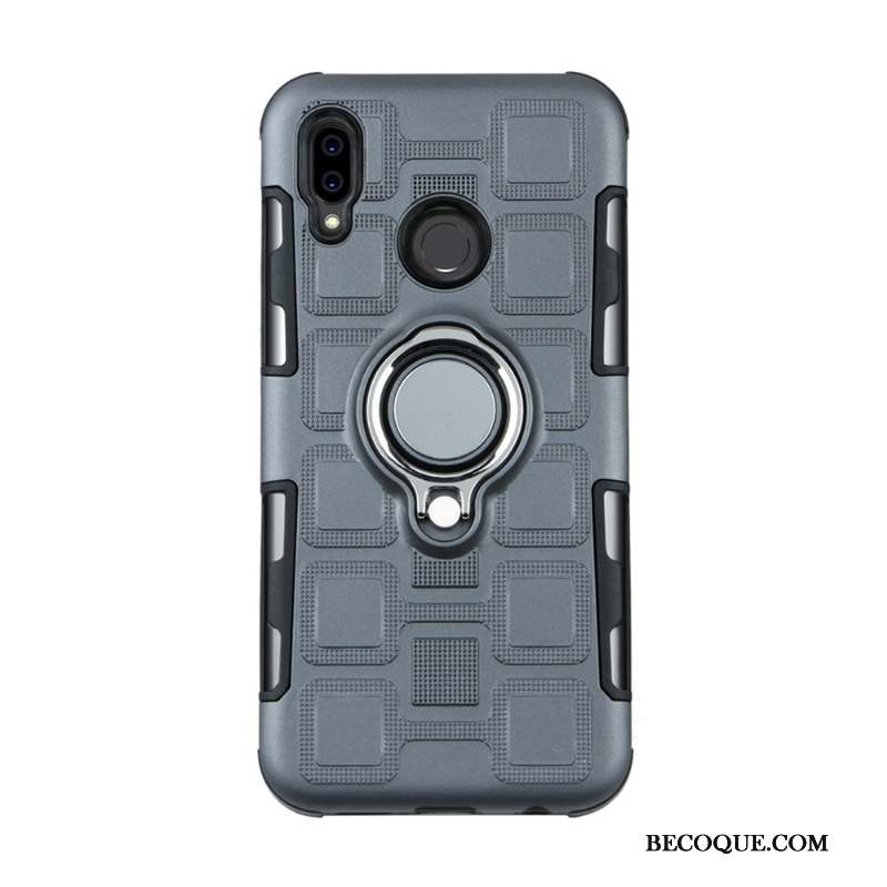 Huawei P Smart 2019 Coque Protection À Bord Anneau Une Agrafe Téléphone Portable Gris