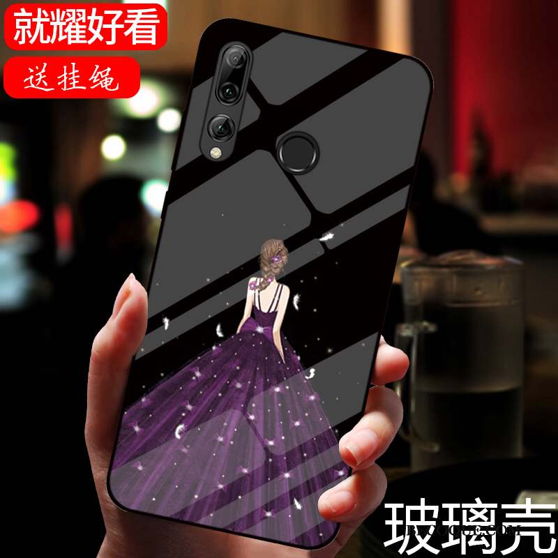 Huawei P Smart+ 2019 Miroir Coque Noir Peinture Dessin Animé Verre