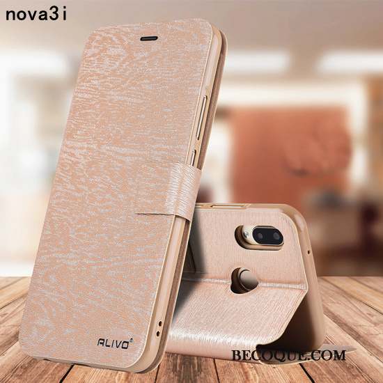 Huawei P Smart+ Bois Coque Incassable Silicone Or Fluide Doux