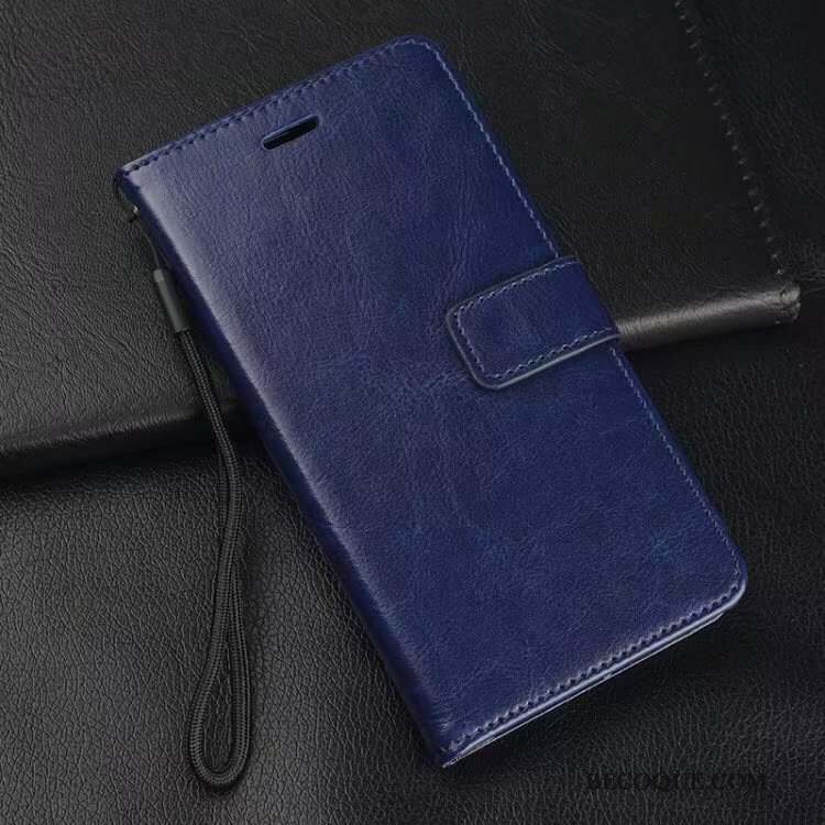 Huawei P Smart Clamshell Étui En Cuir Bleu Portefeuille Coque De Téléphone