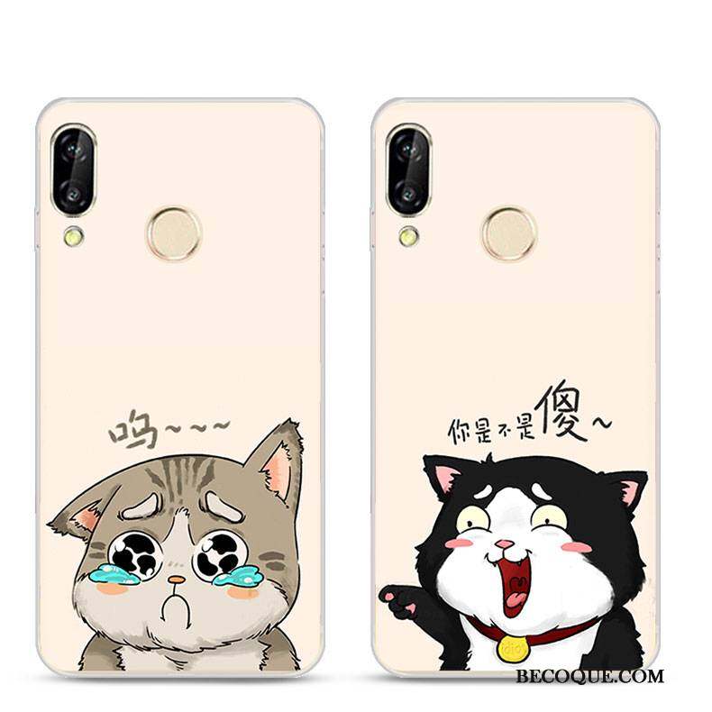 Huawei P Smart+ Coque De Téléphone Peinture Incassable Étui Gaufrage Dessin Animé