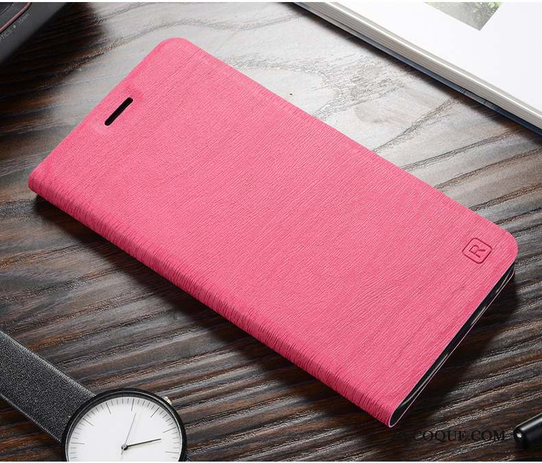 Huawei P Smart Coque De Téléphone Protection Rouge Étui En Cuir Housse