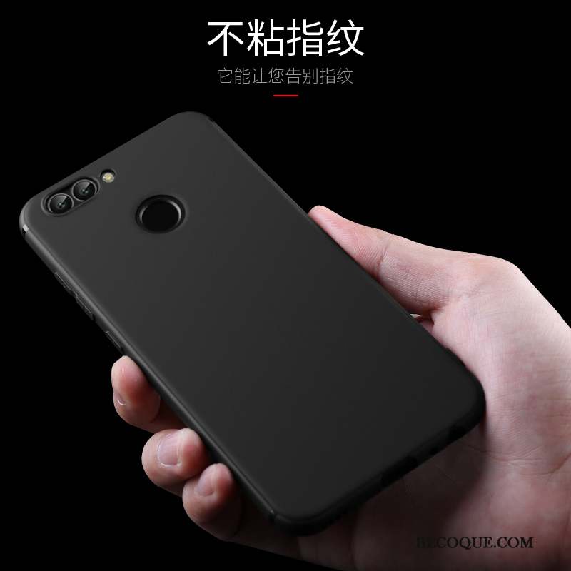 Huawei P Smart Coque Délavé En Daim Incassable Tout Compris Silicone Noir Protection