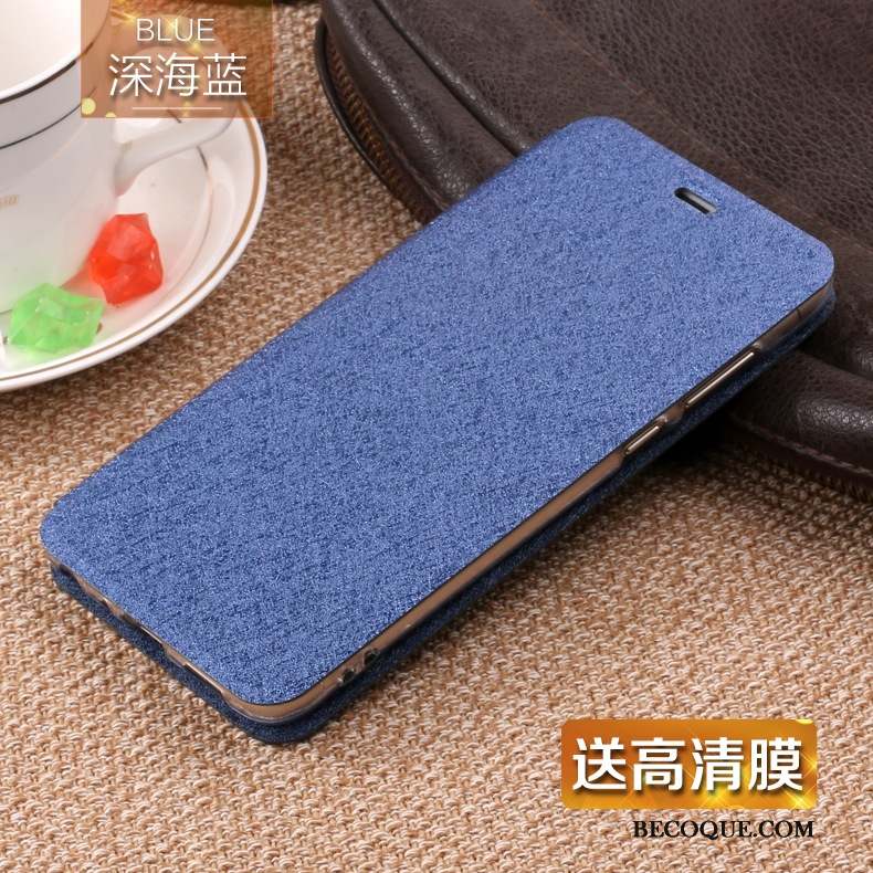 Huawei P Smart Coque Fluide Doux Étui En Cuir Protection Téléphone Portable Bleu Marin Housse