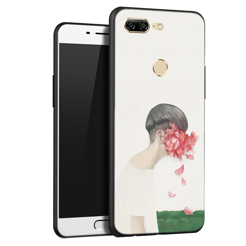 Huawei P Smart Fluide Doux Coque De Téléphone Blanc Créatif Amoureux Délavé En Daim