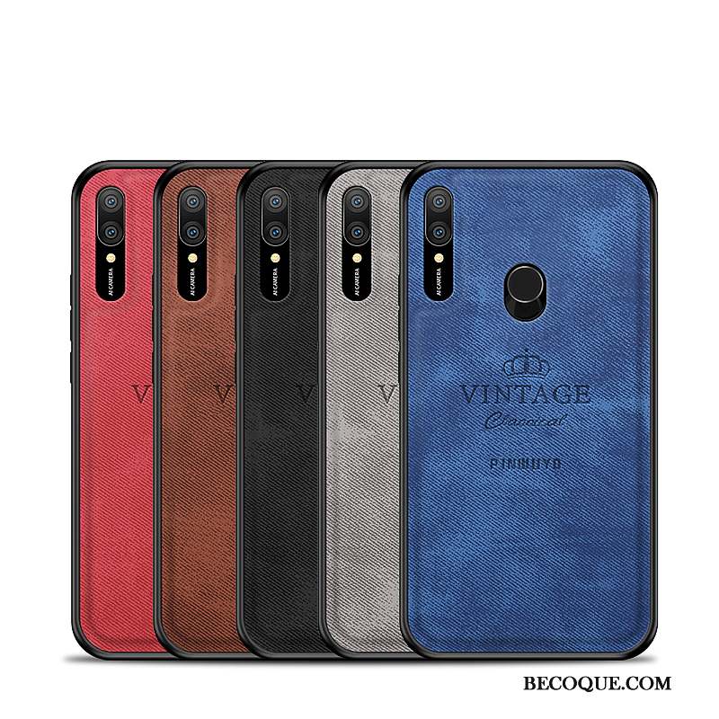 Huawei P Smart Z Coque Bleu Marin Étui Tout Compris Personnalité Modèle Fleurie Tissu