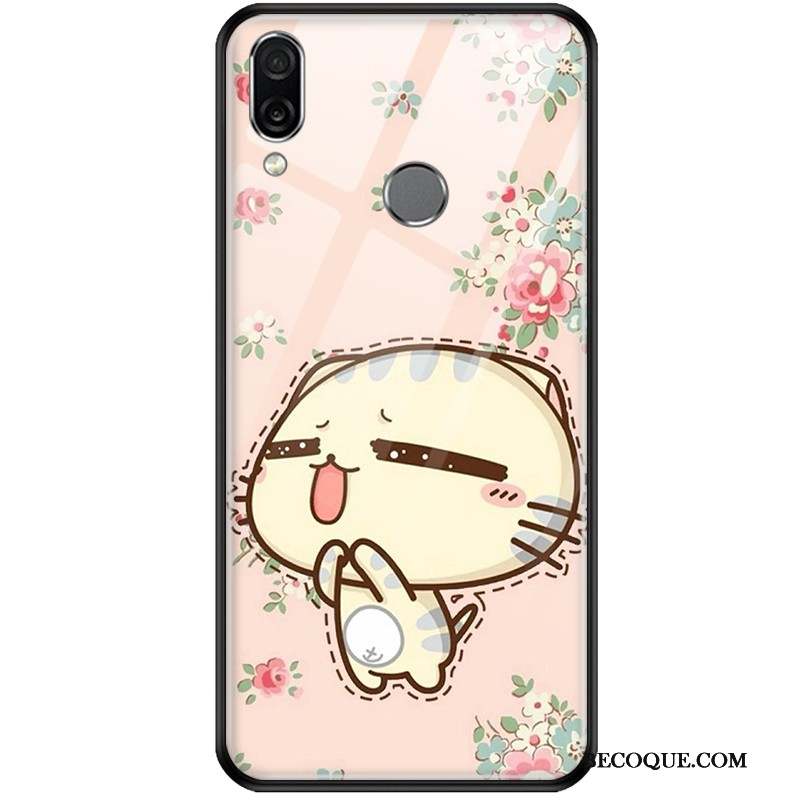 Huawei P Smart Z Coque De Téléphone Protection Étui Verre Chat Rose