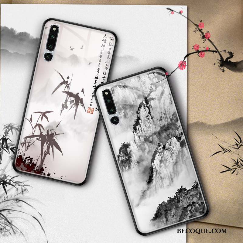 Huawei P Smart Z Protection Verre Bambou Coque De Téléphone Vintage Étui