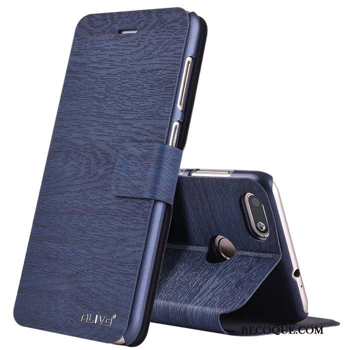 Huawei P Smart Étui En Cuir Clamshell Bleu Coque De Téléphone Protection