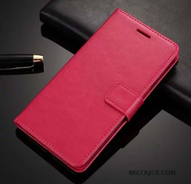 Huawei P Smart Étui En Cuir Fluide Doux Coque De Téléphone Incassable Rouge