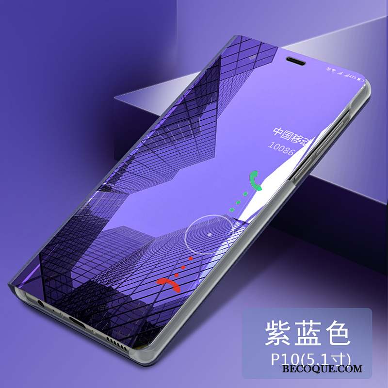 Huawei P10 Coque De Téléphone Étui En Cuir Incassable Clamshell Violet Tout Compris