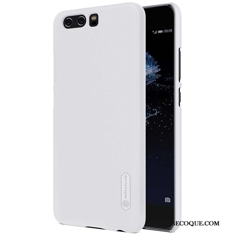 Huawei P10 Coque Délavé En Daim Difficile Étui Or Blanc Incassable